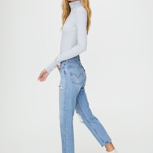 Levis Wedgie Straight High Waisted Black Jeans - Picture 3 of 4